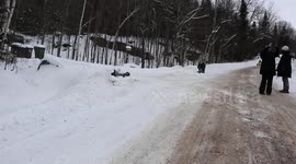 Winter Sledding Rescue Thanks to Our Alaskan Malamute Sojou