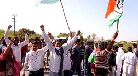 Farmers And Congress Activists Protest Against Modi Government During Chakka Jam in Rajasthan, India