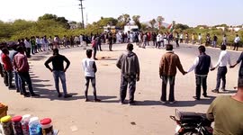 Farmers And Congress Activists Make Human Chain During Protest Against Modi Government in India