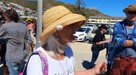 Lady at Cape Town anti-lockdown protest says she only needs