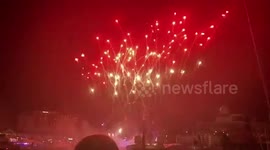 Laser light and fireworks dazzle downtown Tampa before Super Bowl