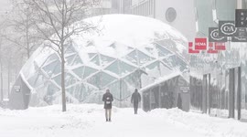 Blizzard from storm Darcy hits the Netherlands