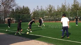 Korean youth play football(soccer) in go-yang