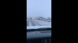 Storm Darcy: Motorist drives wrong way down dual carriageway as snow stops traffic on Sheppey Crossing in Kent