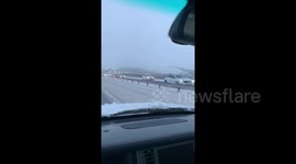 Storm Darcy: Motorist drives wrong way down dual carriageway as snow stops traffic on Sheppey Crossing in Kent