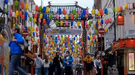 London's Chinatown welcomes back visitors during autumn of 2020 with multi-coloured lantern display.