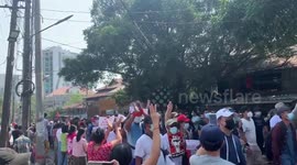 Myanmar: Tens Of Thousands Protest In Yangon Against Military Coup