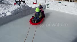 Backyard Ice Rink Fun Ride for Children