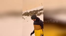Sahara sandstorm makes its way to the Swiss Alps giving skiers an eerie backdrop