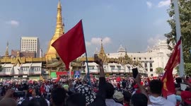 Myanmar: Tens Of Thousands Protest In Yangon Against Military Coup 3