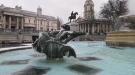 Fountain Freeze Up  in Trafalgar Square