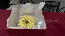 Gold-covered luxury doughnuts being sold in Thai shopping mall for $135