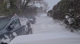 Cars Caught In Snow Drift in Norfolk - Beast From the East 2