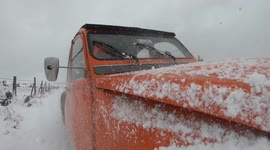 Storm Darcy: Driver records his icy journey across Peak District in 35-year-old Citroen 2CV