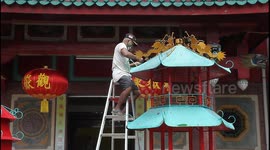 Indonesian city prepares decorations ahead of Chinese New Year