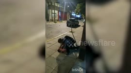 Protestor shot in the face while protesting the wrongful death of a young woman in Argentina