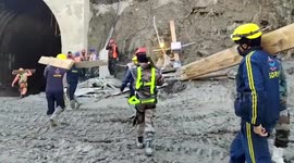 Graphic footage shows disaster relief teams conduct rescue operations after glacier burst in northern India