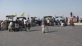 Protesting Farmers Block Traffic for 3 Hours in Indian Highways