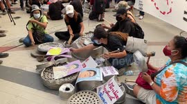 Myanmar supporters gather in Bangkok amid military coup crackdown in neighbouring country
