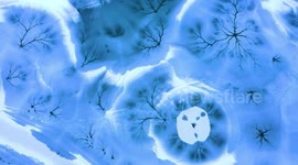 Cracks on frozen lake resemble tree branches in northwest China