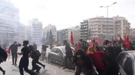 Demonstrators flee as Greek police fire tear gas to disperse education bill protest