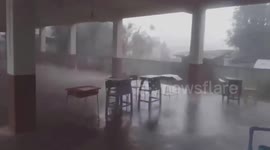 Powerful hail storm batters school in northern Thailand