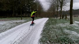 Surrey man comes up with brilliant and bizarre invention for having fun in UK snow