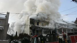 Duplex fire with K-9 Rescue