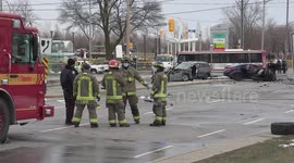 Massive new years day car crash and fire that injured several people in Toronto now a fatality