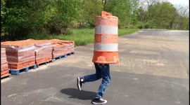 Traffic Cone Running Into A Truck