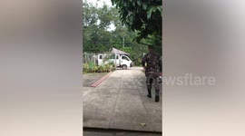 Heartwarming moment air force officer leaves hospital after beating Covid-19