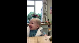 Lockdown baby tries Samphire for the first time. Part of a series.