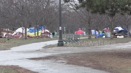COVID 19 pandemic, recession, evictions,  unemployment and lockdowns all creating a dire situation in Toronto with more and more people left homeless and many living in tents in city parks