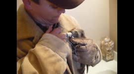 BOTTLE FEEDING RESCUED BABY RACCON 2