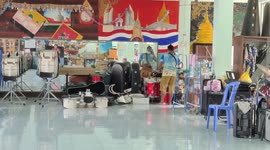Dramatic moment monitor lizard is caught in school music room
