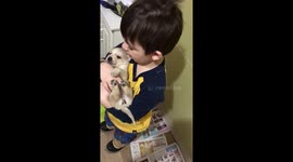 BOY SINGS TWINKLE STAR TO RESCUED PUPPY FALLS ASLEEP
