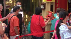 Chinese New Year followers visit temples in Bangkok, Thailand