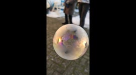 Dutch musician films as bubble gradually freezes and falls to the ground