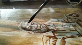 Painter creates portrait of famed social worker using tea and coffee powder