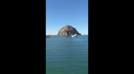 Boats and Morro Bay Rock in Morro Bay