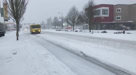 Winter Snow Storm in Seattle Washington