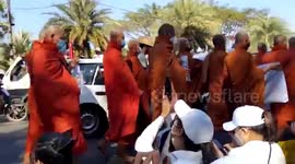 Myanmar: Buddhist Monks Join Anti-Coup Protest Outside US Embassy In Yangon