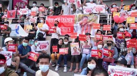 Myanmar protests continue amid fears for safety of Aung San Suu Kyi