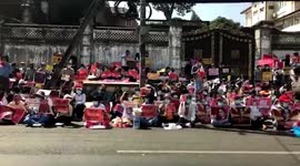 Myanmar: Anti-Coup Protesters Rally Outside US Embassy In Yangon