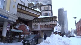 The Old Arbat covered in snowdrifts after an epic Moscow snowfall