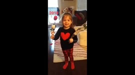 Family records daughter growing up wishing everyone Happy Valentine's Day