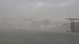 Strong winds cause damage as storm hits Las Vegas