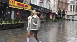 Pussycat Doll Ashley Roberts spotted leaving London radio station