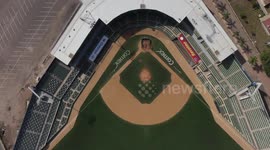 Aerial view of the Francisco Carranza Limón Stadium. General view of the Algodoneros stadium in Guasave, Sinaloa Mexico. Guasave Mexico. Guasave, Mexico.
