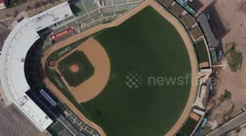Aerial view of the Francisco Carranza Limón Stadium. General view of the Algodoneros stadium in Guasave, Sinaloa Mexico. Guasave Mexico. on February 7, 2021 in Guasave, Mexico.